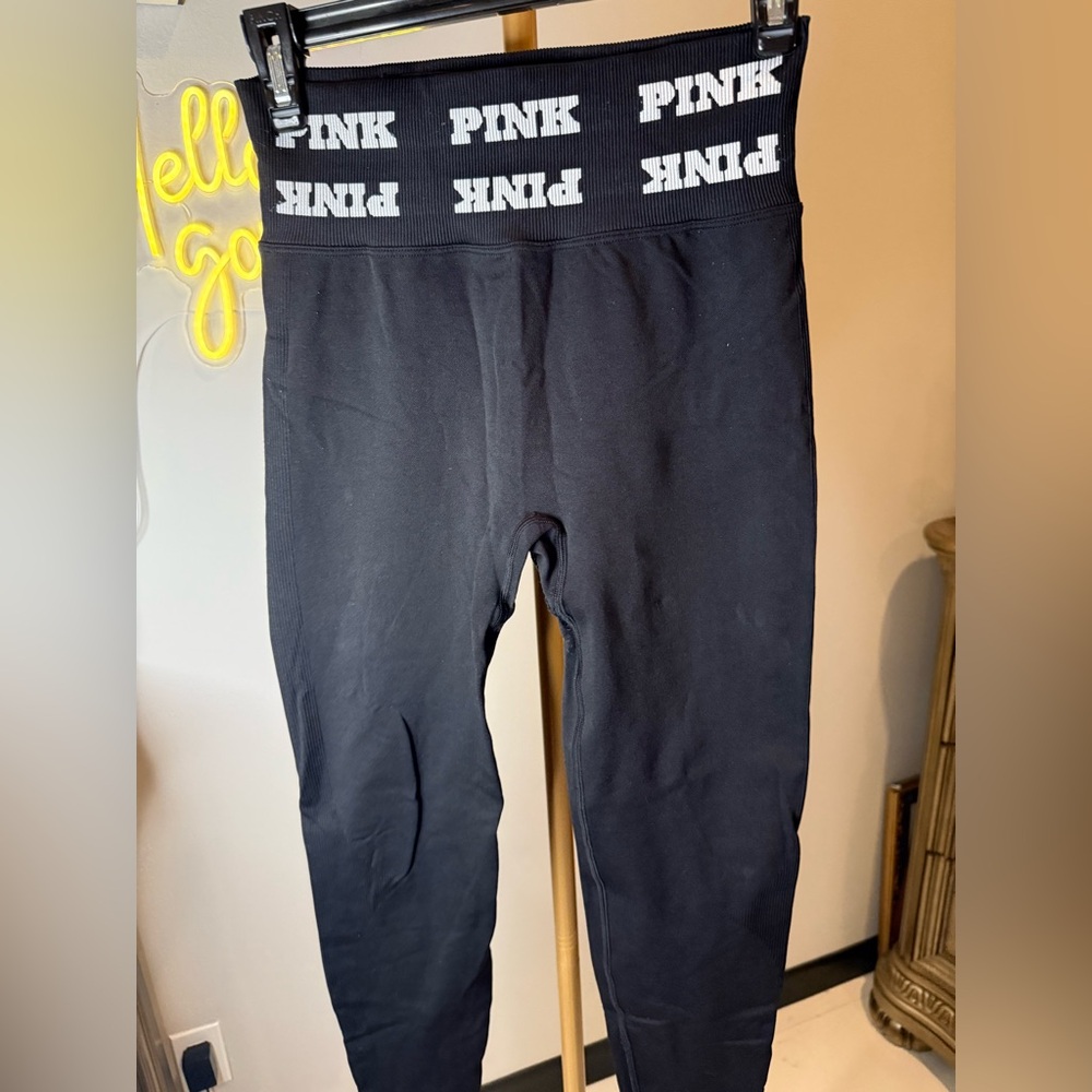 PINK Victoria's Secret Black Leggings High Waist Stretch - Picture 4 of 5
